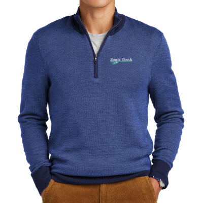 Eagle Bank - Washable Merino Birdseye 1/4 Zip Sweater Thumbnail