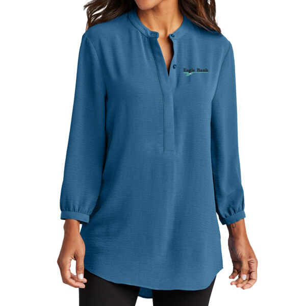 Eagle Bank - Ladies 3/4 Sleeve Textured Crepe Tunic Thumbnail
